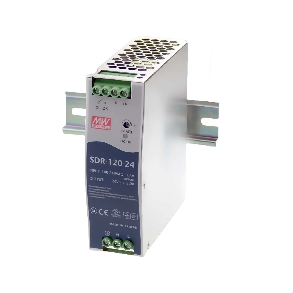 SDR-120-12 120W 單組輸出的工業(yè)用 DIN 導(dǎo)軌型有 PFC 功能電源