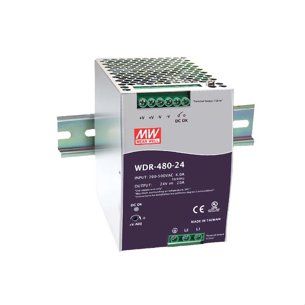 WDR-480-24  480W 單組輸出導(dǎo)軌型工業(yè)電源