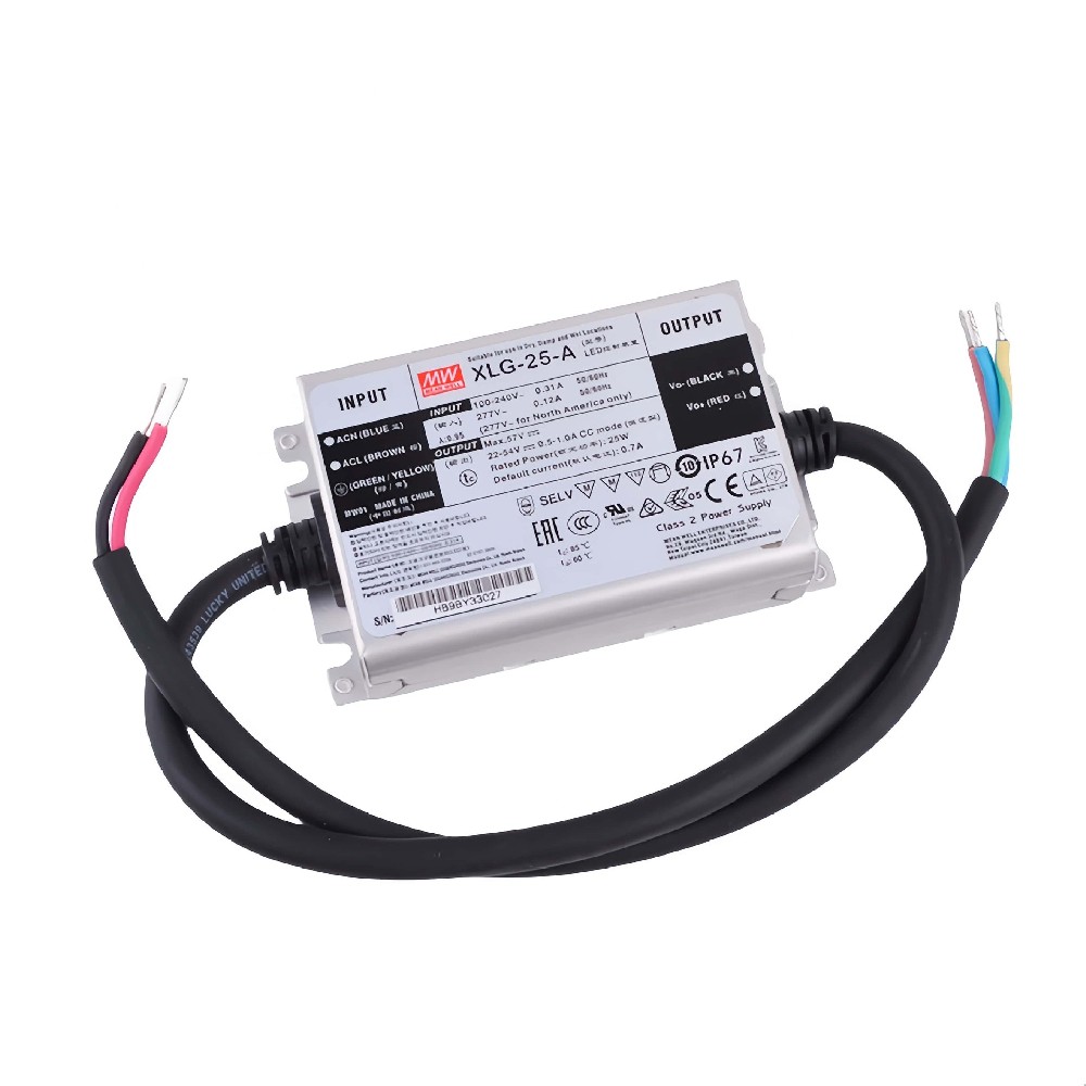 明緯 XLG-25   25W 恒功率 LED 驅動器