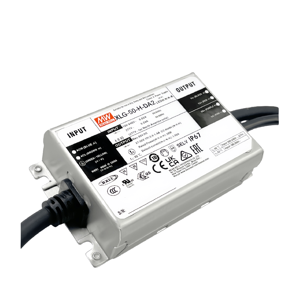 XLG-50-H-DA2  50W 恒功率模式的 DALI-2 LED 驅動電源
