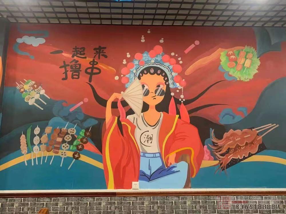 餐飲店國潮彩繪